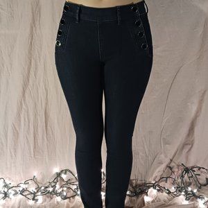 button up hip skinny jeans